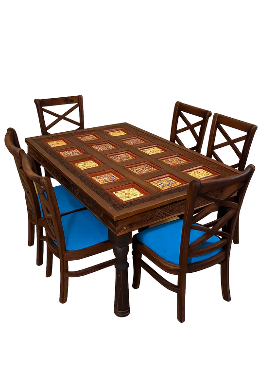 Akbari Dining Table with 6x Chairs